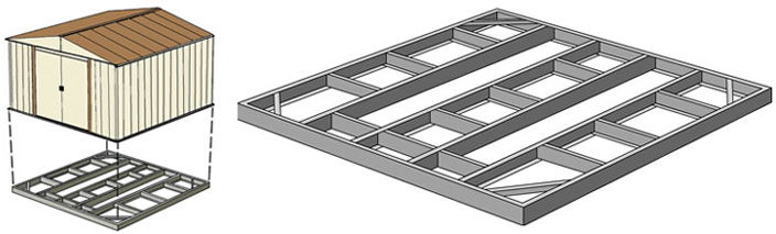 Основание-фундамент для металлического сарая-хозблока Barnas 3х3м